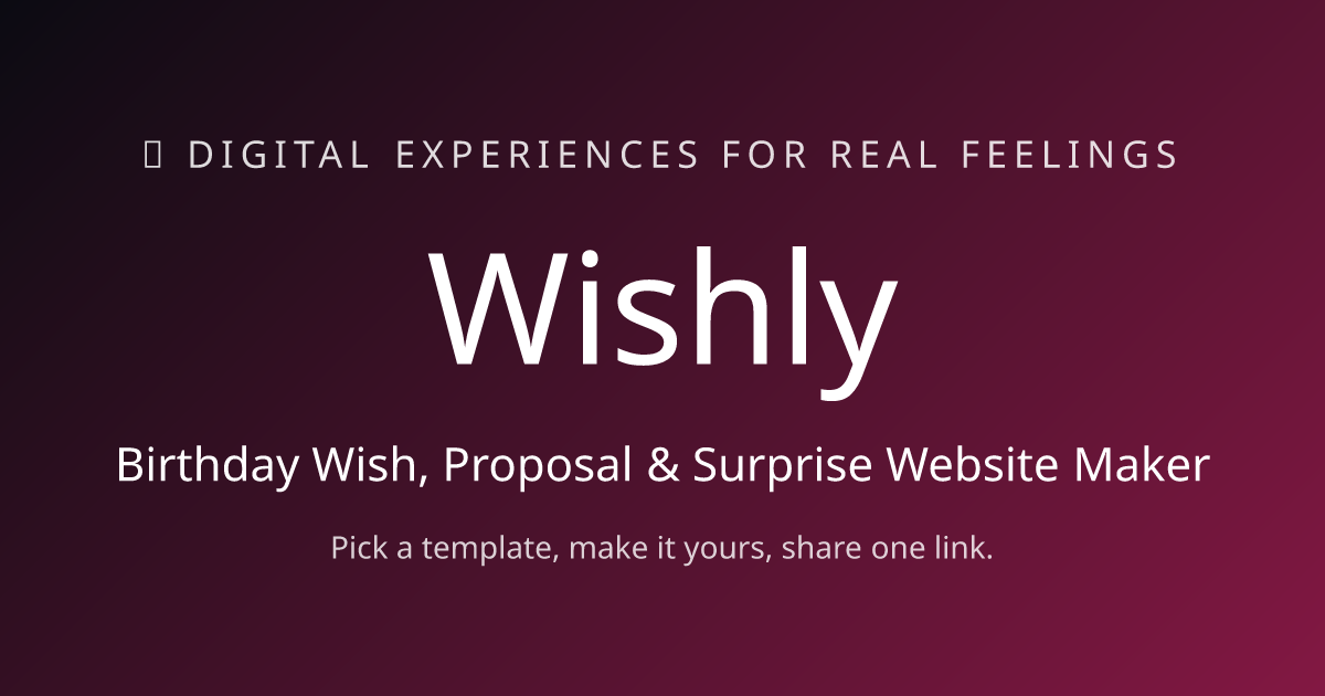 Birthday Wish Website Templates | জন্মদিনের উইশ ওয়েবসাইট | Wishly