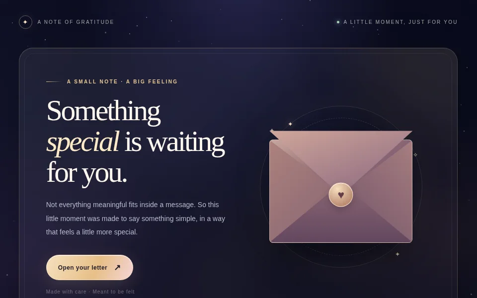 A Note of Gratitude demo screenshot