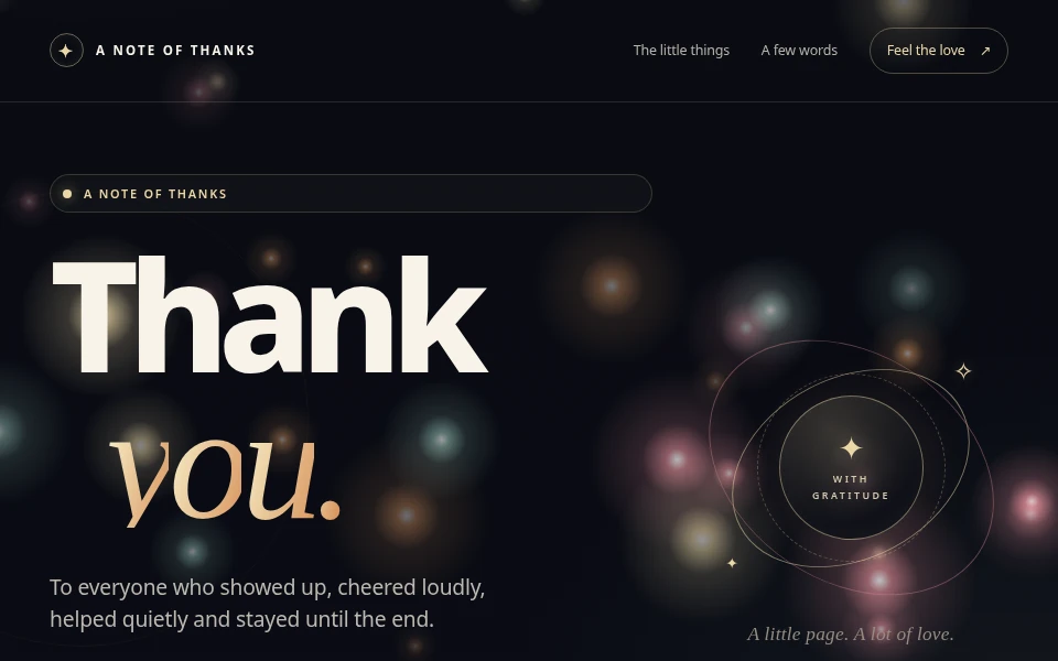 A Thousand Little Thanks demo screenshot