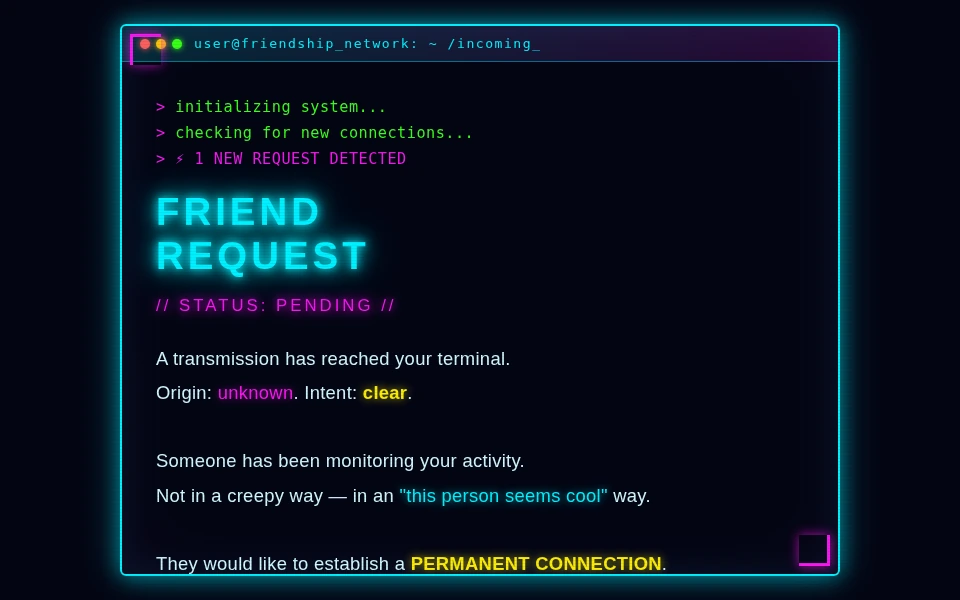Arcade Friendship template preview