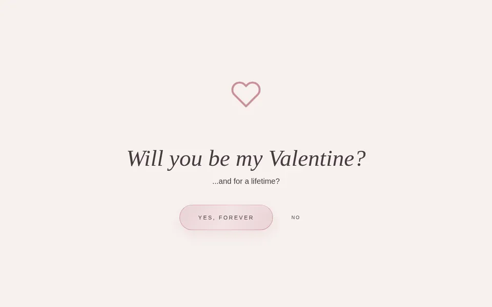 Valentine 2026 demo screenshot